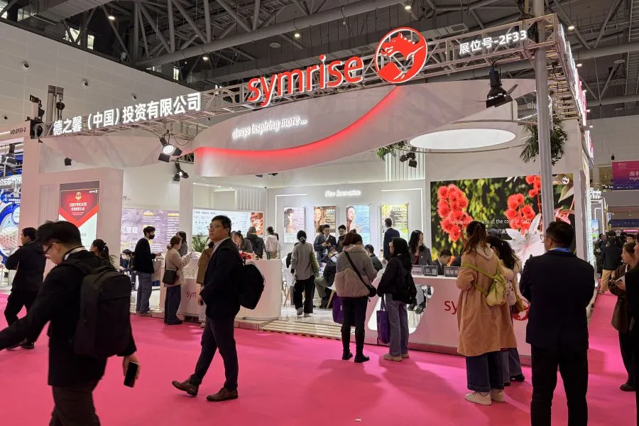 The outside of Symrise's booth at PCHi.